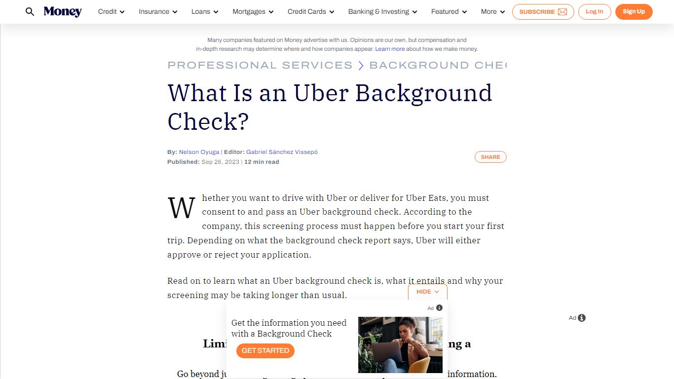 What Is an Uber Background Check? | Money