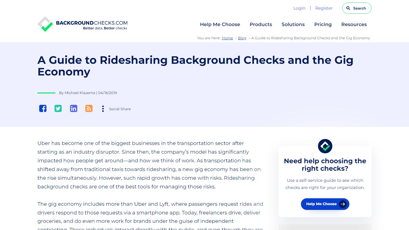 A Guide to Ridesharing Background Checks and the Gig Economy