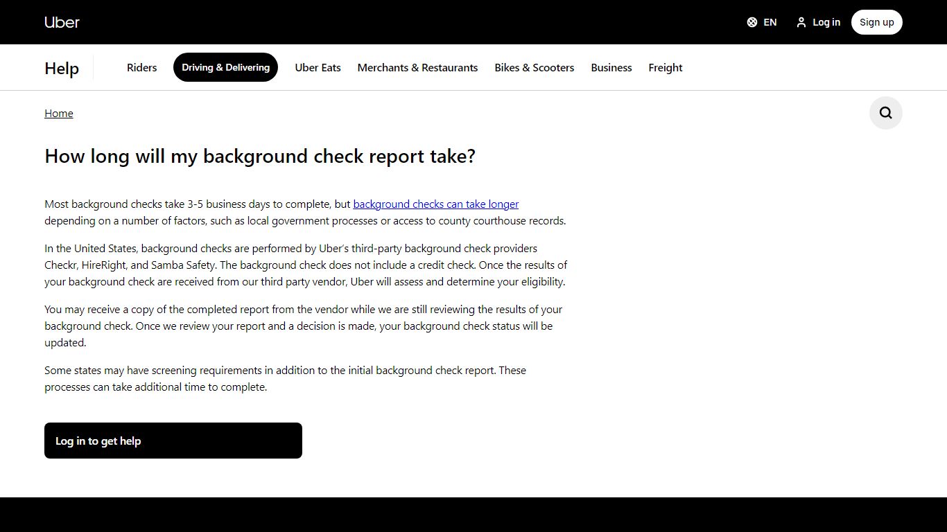 How long will my background check report take? - Uber Help